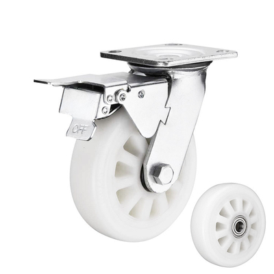 6 Inch Heavy Duty Solid White Wheel 500KG Bearing Nylon Trolley Caster Wheels OEM China