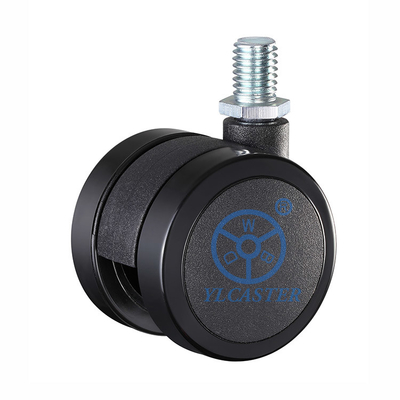 Treaded Stem Casters Floorprotecting Soft Pu Black Wheels For Small Leg Chairs