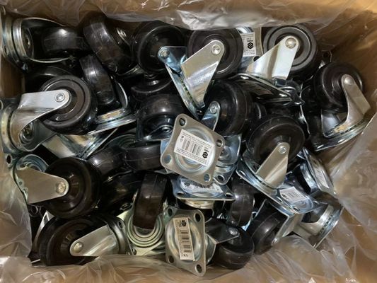 Industrial Light Duty Rubber Caster With Zinc Plated Finish And Threaded Stem