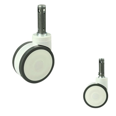 ISO9001 5 Inch TPR Long Stem Medical Bed Caster Wheels With Central Lock
