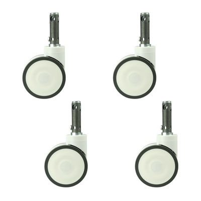 ISO9001 5 Inch TPR Long Stem Medical Bed Caster Wheels With Central Lock