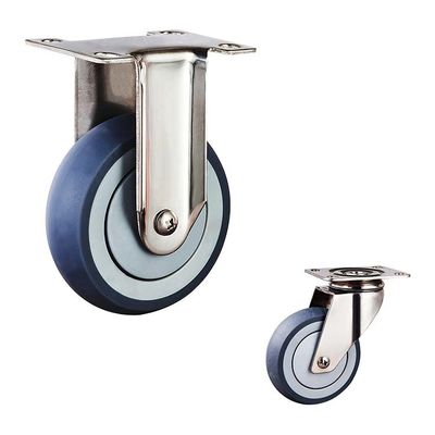Soft TPR Bolt Hole 360 Degree Rotating 5" Hospital Bed Casters