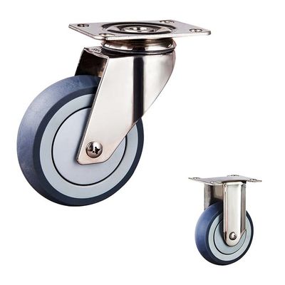 Soft TPR Bolt Hole 360 Degree Rotating 5" Hospital Bed Casters