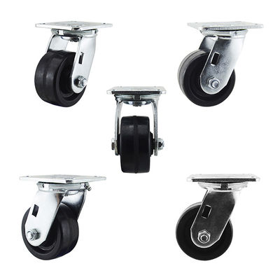 Hard 100mm Diameter High Temperature Caster Wheels With Roller Bearing