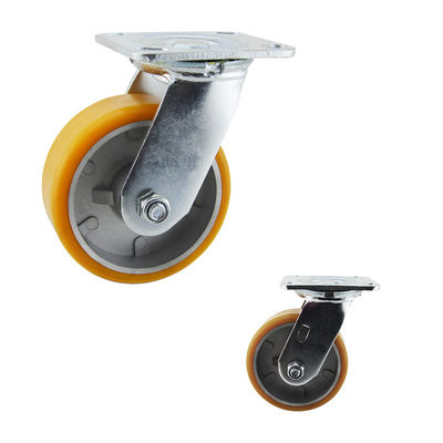 125mm PU Wheel Top Plate Braked Swivel Castors  Tread On Type