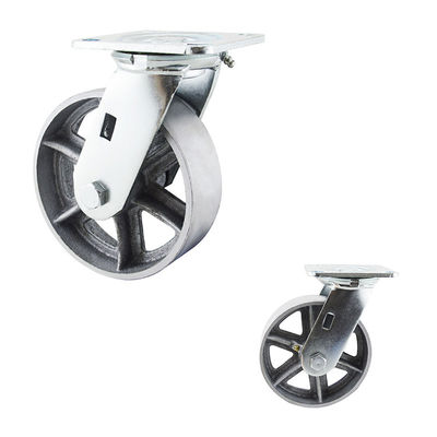 ISO9001 Flat Tread Swivel Plate 6 Inch Swivel Castor Wheels For Dolly 