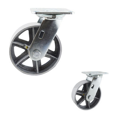 ISO9001 Flat Tread Swivel Plate 6 Inch Swivel Castor Wheels For Dolly 