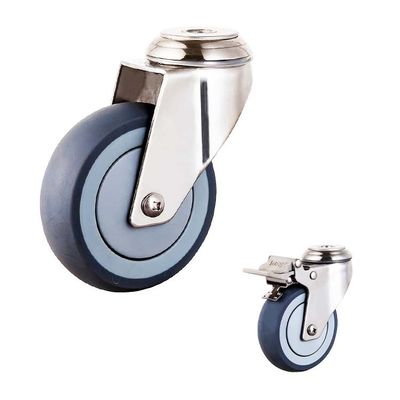 Soft TPR Bolt Hole 360 Degree Rotating 5" Hospital Bed Casters