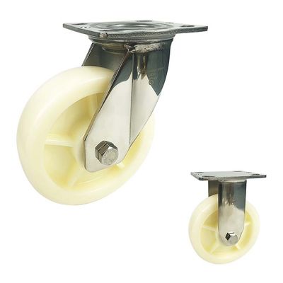8" Solid PA 880LBS Capacity 304 Stainless Steel Double Brake Swivel Casters