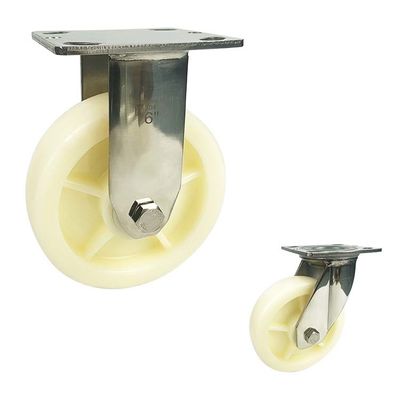8" Solid PA 880LBS Capacity 304 Stainless Steel Double Brake Swivel Casters