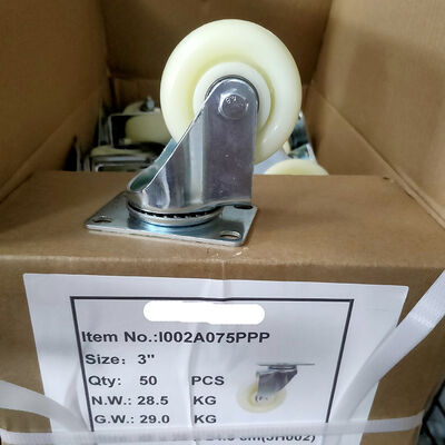 Niebieskie koła z gumy z materiałem stalowym idealnie nadają się do magazynowania i wyposażenia wymagającego trwałych kółek z gumy